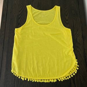 Lilly Pulitzer yellow Pom Pom tank top, size S